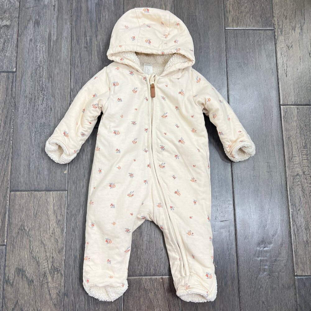 H&M Hooded Jumpsuit White / Floral